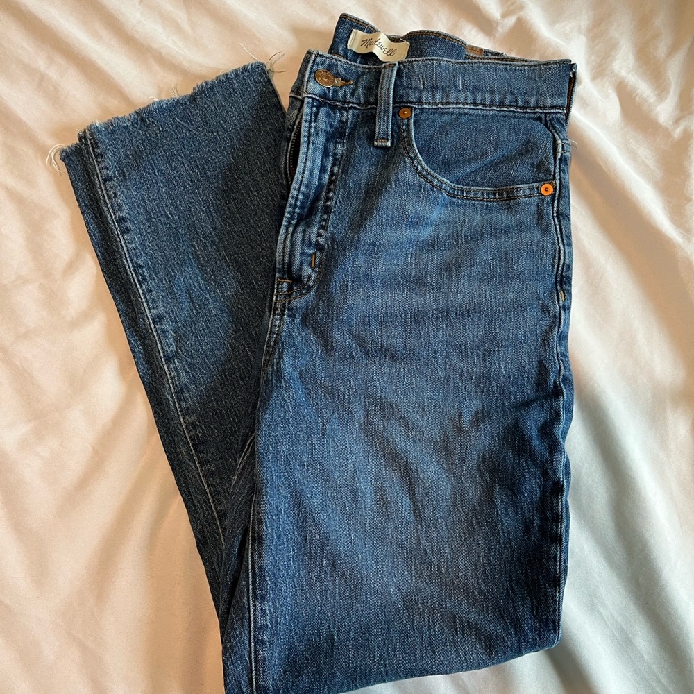 Madewell Blue Straight Leg Jeans Classic Denim